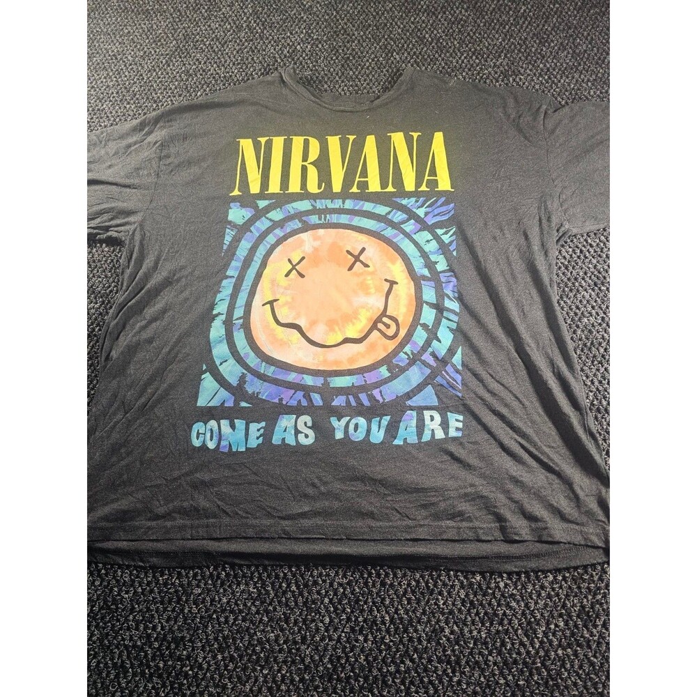Nirvana Come As You Are T-Shirt XL Live 1993 Tour Dates Smiley Face Graphic Tee